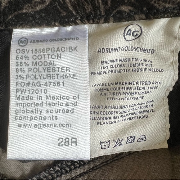 ANTHROPOLOGIE AG High-Rise Stevie Ankle Paisley Velour Pants 28 - Picture 13 of 13